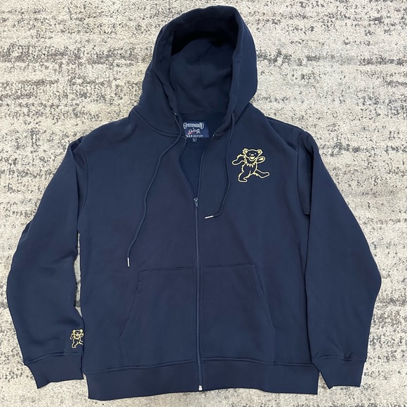 Grateful Dead x Section 119 Dancing Bear Navy Blue Hooded Jacket Size L and XL